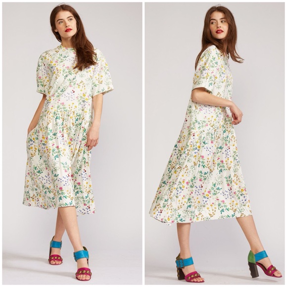 cynthia rowley oversized tee dress Cynthia Rowley Oversized Floral-Print Tee Dress